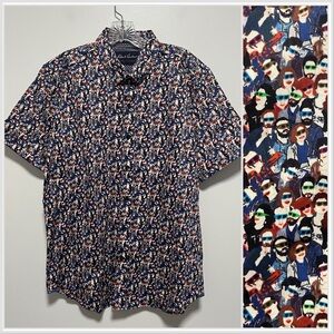 Robert Graham Modern Americana 3D Glasses Novelty Print Button Up Shirt XL